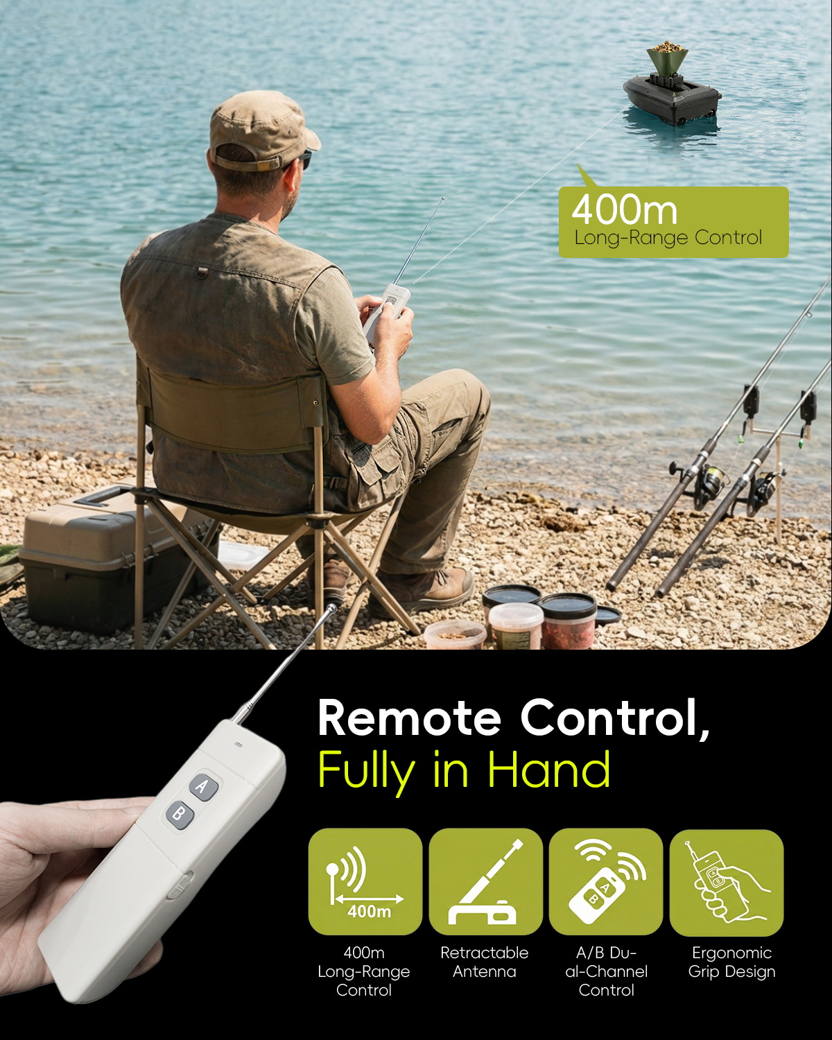 360° Rotating Bait Dispenser & - Fish Finder Cable ulasan dan harga