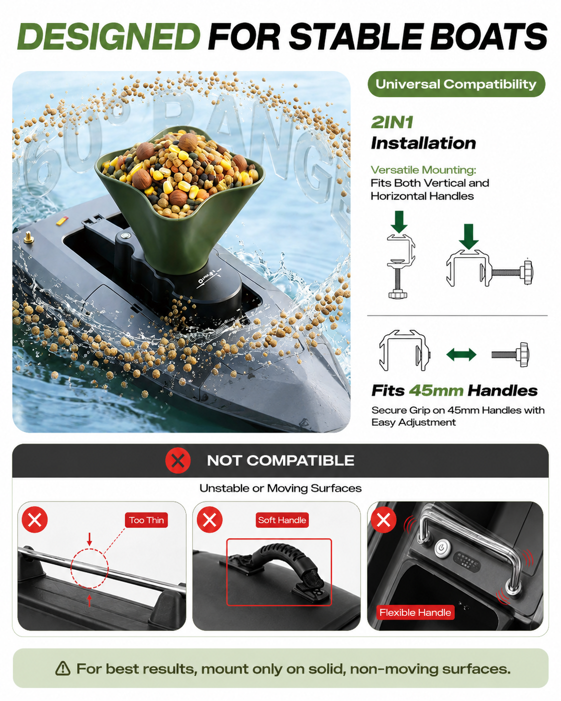 360° Rotating Bait Dispenser & - Fish Finder Cable ulasan dan harga