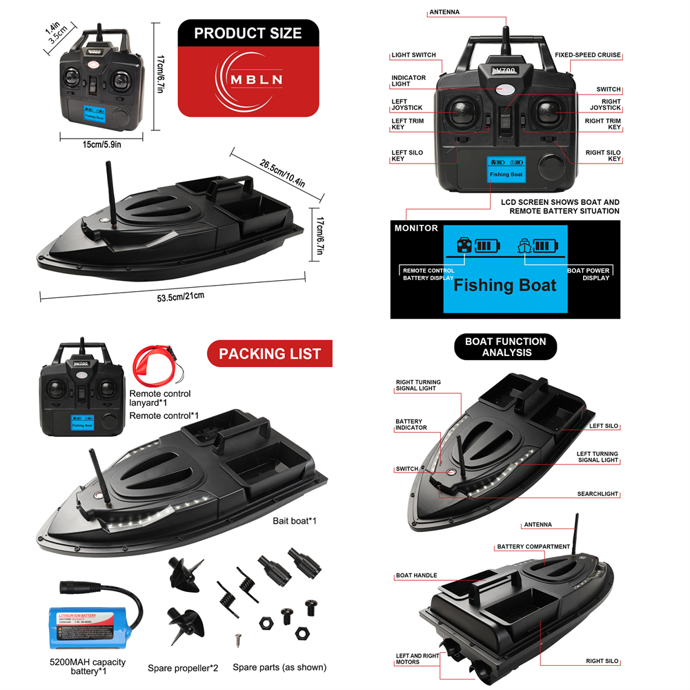 Brand,Fishing Bait Boat,Dual M - Fishing Gps ulasan dan harga