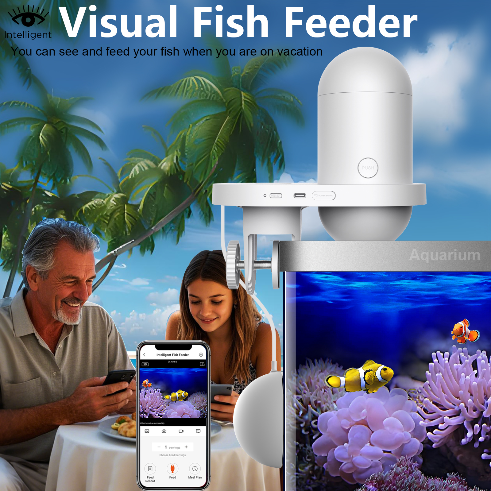 Automatic Fish Feeder With Cam - Fishing Camera ulasan dan harga