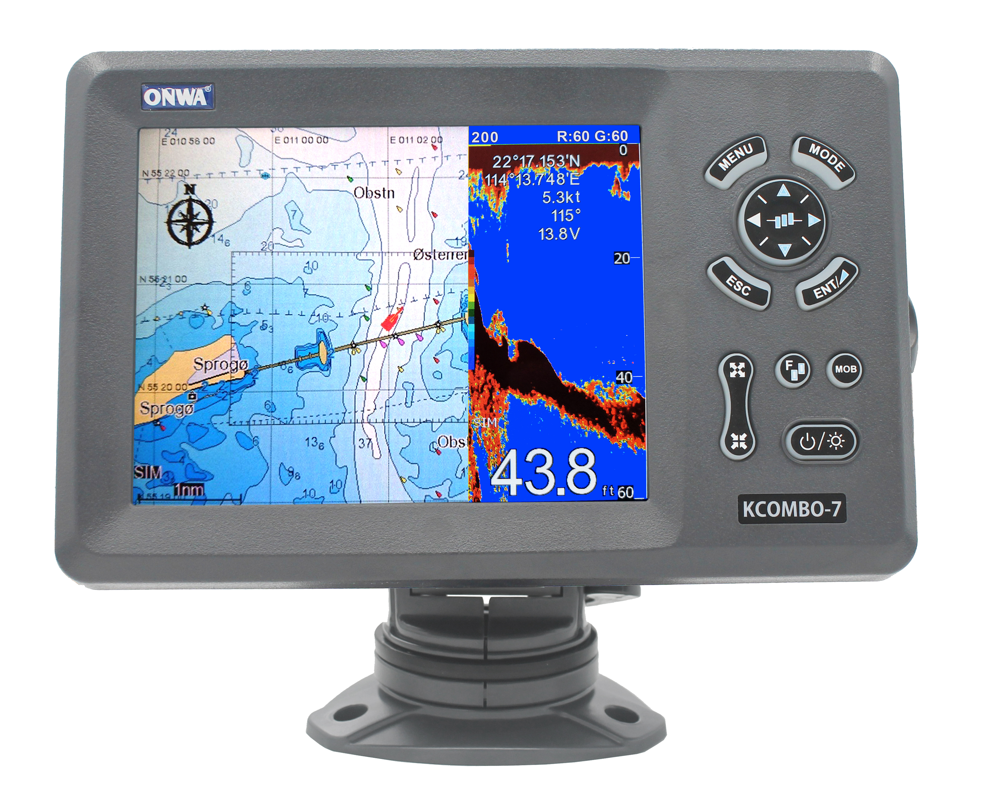ONWA KCombo-7 7inch Marine GPS - Fish Finder Gps ulasan dan harga