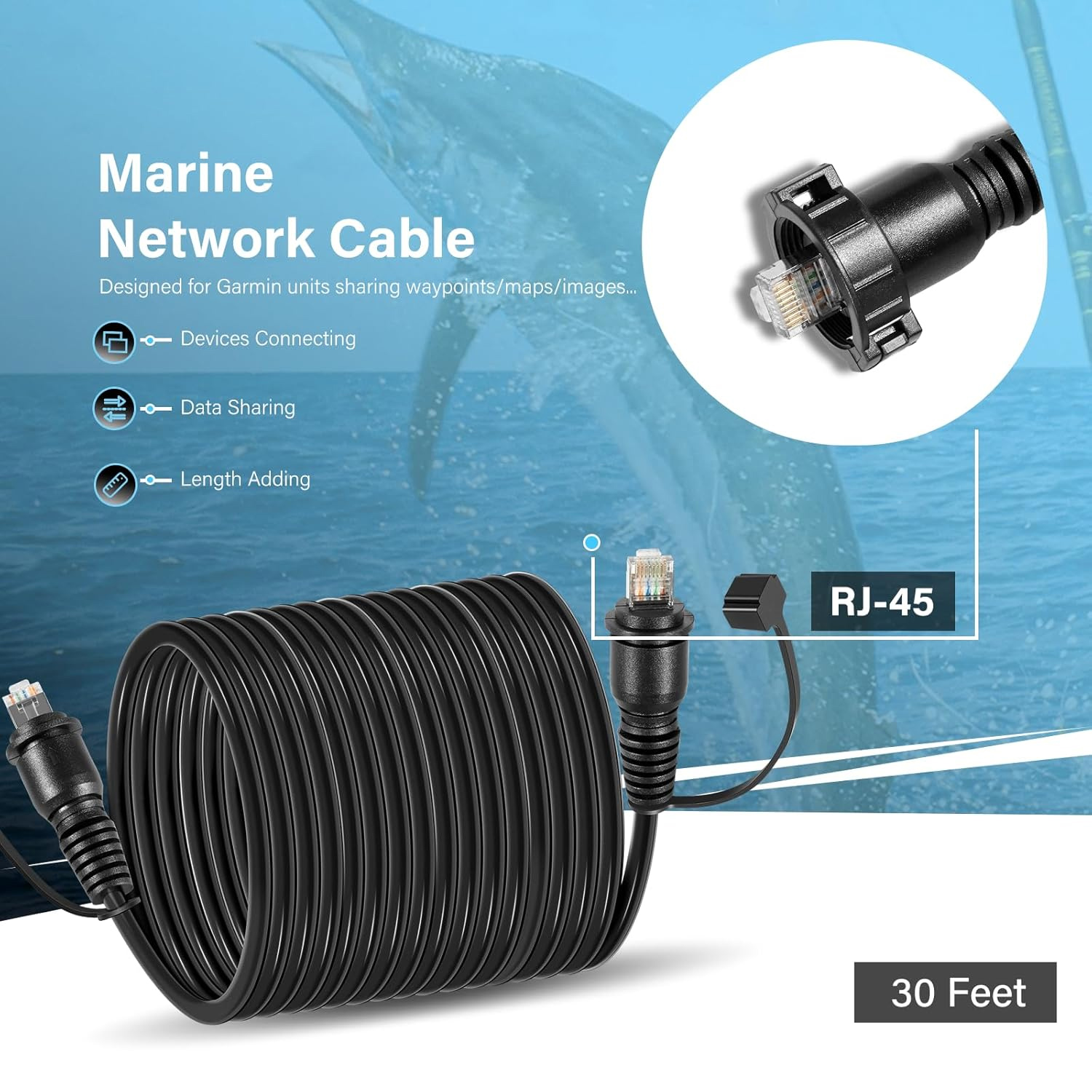 30 Foot Marine Network Cable f - Fish Finder ulasan dan harga